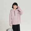 Pudding Haru Ropa Infantil Tops 2025 Otoño e Invierno Nuevo Estilo Deportivo Sudadera con Capucha de Punto para Niñas, Color de Contraste, Terciopelo