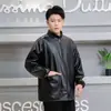 Conjunto de Chaqueta y Pantalones de Cuero para Hombre, Impermeable al Aceite, Impermeable, Cortavientos para Motocicleta, Cálido, Carnicero, Ropa de Trabajo para Protección Laboral Acuática