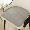 Almofada de Cadeira Quente de Pelúcia em Formato de Ferradura Almofada de Cadeira de Jantar Antiderrapante Almofada para Assento de Mesa de Jantar Almofada de Inverno para Cadeira de Escritório com Computador