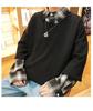 Suéter de punto de alta calidad para hombre, primavera y otoño, moderno, estilo ins de Hong Kong, chaqueta falsa de dos piezas, estilo urbano, Duffy, guapo, top para pareja