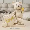 Ornamento de Urso Violento Pequeno Caixa de Armazenamento de Cosméticos Decoração de Mesa de Maquiagem Porta-Canetas Criativo Presente de Casamento Aniversário