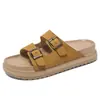 Fornecimento exclusivo transfronteiriço de sapatos femininos estilo Birkenstock de sola grossa, material EVA, novo modelo de verão, chinelos outdoor de fivela dupla, antiderrapantes, disponíveis na Shein e TEMU