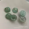 Folha de ouro cor de gelatina, resíduos de madeira, meio comprimido esférico multicortado, acessórios de remendo de resina, brincos artesanais faça você mesmo, joias
