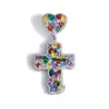 Joyería Cruzada Europea y Americana Hip-Hop para Hombre Colgante de Cruz de Circonita Colorida Accesorios de Collar de Alta Gama Personalización