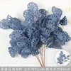 Flores artificiales Azul Niebla Salón de Bodas Flores de Seda Arreglo Floral de Boda Peonía Azul Rosa Abanico de Niebla Palma