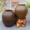 Jarrón de Cerámica Estilo Wabi-Sabi Retro Americano, Jarrón de Cerámica Rústica para Flores Secas, Adorno Vintage Inspirado en Zen Hecho a Mano para Exhibir en una Repisa