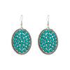 Aretes Transfronterizos de Estilo Étnico Retro de Venta Caliente, Aretes Ovalados de Amor de Turquesa de Alta Gama, Aretes Bohemios para Mujer