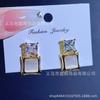 Aretes de tuerca cuadrados de ópalo y circonita de moda para mujer, aguja de plata s925, estilo frío, temperamento simple, aretes de lujo ligero al por mayor