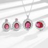 Venta en vivo de Europa y Estados Unidos de pendientes de rubí de simulación de lujo, anillo, collar de mujer, joyería de traje de lujo personalizada