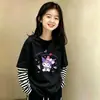 Camiseta base de rayas para niñas, tipo dos piezas, adecuada para niños mayores en primavera y otoño, versátil y elegante, top de algodón puro de manga larga para niños