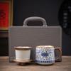 Conjunto de Três Peças de Caneca de Água Dingru Kiln com Tampa, Caneca de Chá Pessoal para Casa e Escritório, Conjunto de Chá Estilo Chinês Novo, Celadon