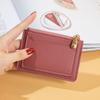2025 Spot Nuevo al por mayor para niñas Cremallera Corto Color Sólido Estilo Coreano Monedero Ranura para Múltiples Tarjetas Tarjetero Pinza para Monedas