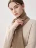 Cachecol de Cor Sólida 100% Caxemira Pura para Mulheres, Gola Térmica de Tricô Outono/Inverno, Xale Versátil Estilo Coreano