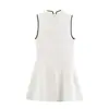 Estilo Europeo y Americano Verano Nuevo Ropa de Mujer Sin Mangas Cuello Redondo Color Contrastante Nuevo Estilo Chino Vestido Corto