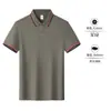 Polos de Manga Corta para Hombre, Absorbentes de Sudor, Transpirables, Cuello Rayado, Ropa de Trabajo Personalizada con Impresión de Logo, Ropa de Trabajo Corporativa, Al por Mayor en Stock
