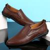 Zapatos de Cuero para Hombre 2024 Nuevo Británico Negocios Transpirable Casual Zapatos de Frijol Combinan con Todo Suela Blanda Conducción Trabajo Zapatos Slip-on