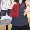Conjunto de Otoño para Niñas Estilo Coreano Nuevo de Moda Elegante Cárdigan de Punto con Lazo Cuello de Muñeca y Vestido Chaleco Conjunto de Dos Piezas