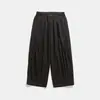Pantalones Anchos de Pierna Ancha Plisados Sueltos de Algodón Puro Estilo Retro Japonés para Hombres y Mujeres de Moda Casual Color Sólido Cintura Elástica Pantalones de Trabajo