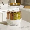 Nuevo Modelo de Cubo de Arroz Compartimentado Multigrano para Uso Doméstico, Cubo de Arroz Giratorio, Cubo de Almacenamiento de Granos, Cubo de Arroz a Prueba de Polvo para Almacenamiento de Granos Gruesos
