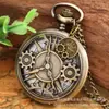 Nuevo reloj de bolsillo grande, superventas, con varios patrones de engranajes retro y esfera romana, reloj de bolsillo para estudiantes.