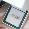 2022 Nova Avó Verde Aberto Anel de Camada Dupla Moda Feminina Personalizado Elegante Simples Vintage ins Anel da Moda