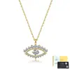 Collar Ojo de Diablo de Plata S925 Completamente Incrustado con Moissanita, Cadena de Clavícula a la Moda, Joyería al por Mayor Transfronteriza, Más Vendido