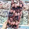 Nuevo moño de tela a cuadros rojos con bordes rizados, scrunchie de mezclilla, adecuado tanto para niños como para adultos