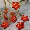 Luzes de Fio Estrelas Pentagonais Galvanizadas LED Amazon Transfronteiriças Floco de Neve Dia de Natal Decoração de Atmosfera Bola Luo Luzes Piscantes