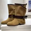 Botines de Tobillo para Mujer 2026 Otoño/Invierno Nuevo Estilo Punta Fina Tacón Cuadrado Correa con Hebilla Adelgazantes Moda Europea y Americana Sexy Impresionantes