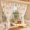 Cortinas Estampadas, Cortinas de Estilo Fresco, Doble Capa con Visillo, Tela Aislante Acústica y Oscurecedora para Ventana Saliente de Apartamento de Alquiler, Cortinas sin Taladro, sin Instalación
