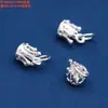 Cuentas Espaciadoras Accesorios Colgante Flor Hoja Plata de Ley Vintage Desgastado Blanco Plata Lisa Piezas Pequeñas Materiales para Abalorios Hechos a Mano DIY