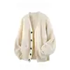 Suéter suelto para hombre de otoño e invierno, tejido de punto moderno para principios de otoño, cuello en V, estilo francés, top único y elegante