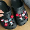 Charms Retro de Cereza, Manzana y Gato para Zuecos, Pinzas para Zapatos de Dibujos Animados Lindas para Niñas, Accesorios de Resina Divertidos y Modernos para Niños