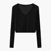 Cárdigan Corto de Seda de Hielo 2026 Ropa Exterior de Verano Cárdigan de Punto Fino Chal para Mujer Combinación con Vestido Camisola Chaqueta Pequeña