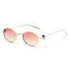 2026 Gafas de Sol Estilo Transfronterizo Nuevo Marco Ovalado con Hilo Dorado Montura Pequeña Moda para Mujer Elegantes para Hombre Protección Uv400