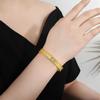 Tienda de Oro Mismo Estilo Trébol de Cuatro Hojas Punto Diamante Brazalete Abierto Oro Arena Alta Gama Personalizado Brazalete de Diamantes Joyería de Mano Versátil
