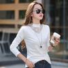 6809 Camiseta Térmica de Manga Larga con Cuello Alto Medio para Mujer, Tallas Grandes, Versátil para Otoño e Invierno, Ropa Interior Cálida, Marca de Moda