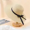 Sombrero de Paja de Verano para Mujer Estilo K Tendencia Estilo Japonés Vacaciones en la Costa Simple y Versátil Sombrilla y Protección Solar Sombrero de Pescador Sombrero de Playa