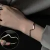 Pulseira Rosa Coração de Menina Amor Linha Simples Moda Laço Pulseira Versátil Estilo Ins Pulseira Moda Fresca
