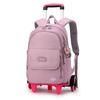Mochila de Rodinhas Nova Chegada Peixe Natural para Alunos do Ensino Fundamental e Meninas Estilo Cor Sólida Grande Capacidade Mochila Removível
