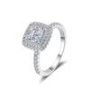 Anel Feminino Xindeyi S925 Prata Esterlina 1 Quilate Corte Princesa Moissanita Luxo Estilo Europeu e Americano Mais Vendido