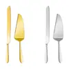Juego de cuchillo para pastel y espátula de acero inoxidable transfronterizo, cuchillo para pan de mango largo, espátula para postres, frutas, quesos, pizza, herramientas para hornear