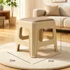 Banqueta redonda de plástico espesso, empilhável para uso doméstico, adequada para sofás de sala de estar e pode ser usada como uma simples banqueta para trocar de sapatos.
