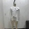 Para Comércio Exterior Transfronteiriço Europeu e Americano Roupas Femininas Aliexpress Mais Vendidas Outono Simples Versátil Popeline Laço Cor Sólida Camisa