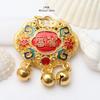 Colgante de cerradura Ruyi con esmalte hueco dorado antiguo, colgante de mandala con microincrustaciones, colgante de cerradura de bendición, accesorios de joyería DIY