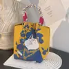 Bolsa de Mão Tricotada Estilo Novo Japonês e Coreano Portátil Trabalho Passeio Grande Capacidade Tote Pequena Bolsa Quadrada