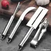 Set de Cuatro Piezas de Acero Inoxidable para Piña Cuchillo para Piña Cortador de Plátano Casero Cuchillo Pequeño Curvo Cuchillo para Caña de Azúcar Pinza para Piña Extractor de Ojos de Piña