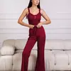 Pijama Popular Transfronterizo, Camisola de Encaje y Pantalones Largos, Conjunto de Dos Piezas de Ropa de Casa Europea y Americana para Mujer, Sexy y Cómodo