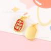Sha Jin Guochao colgante pequeño carácter chino panda Cereza aleación gota aceite accesorios de joyería pulsera diy material de cuerda para pulsera