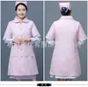 Chaqueta de Algodón de Invierno para Enfermera de Centro de Maternidad, Estilo Largo de Media Manga, Compra Hospitalaria, Engrosada con Forro Interior Extraíble, Adecuada como Ropa Exterior